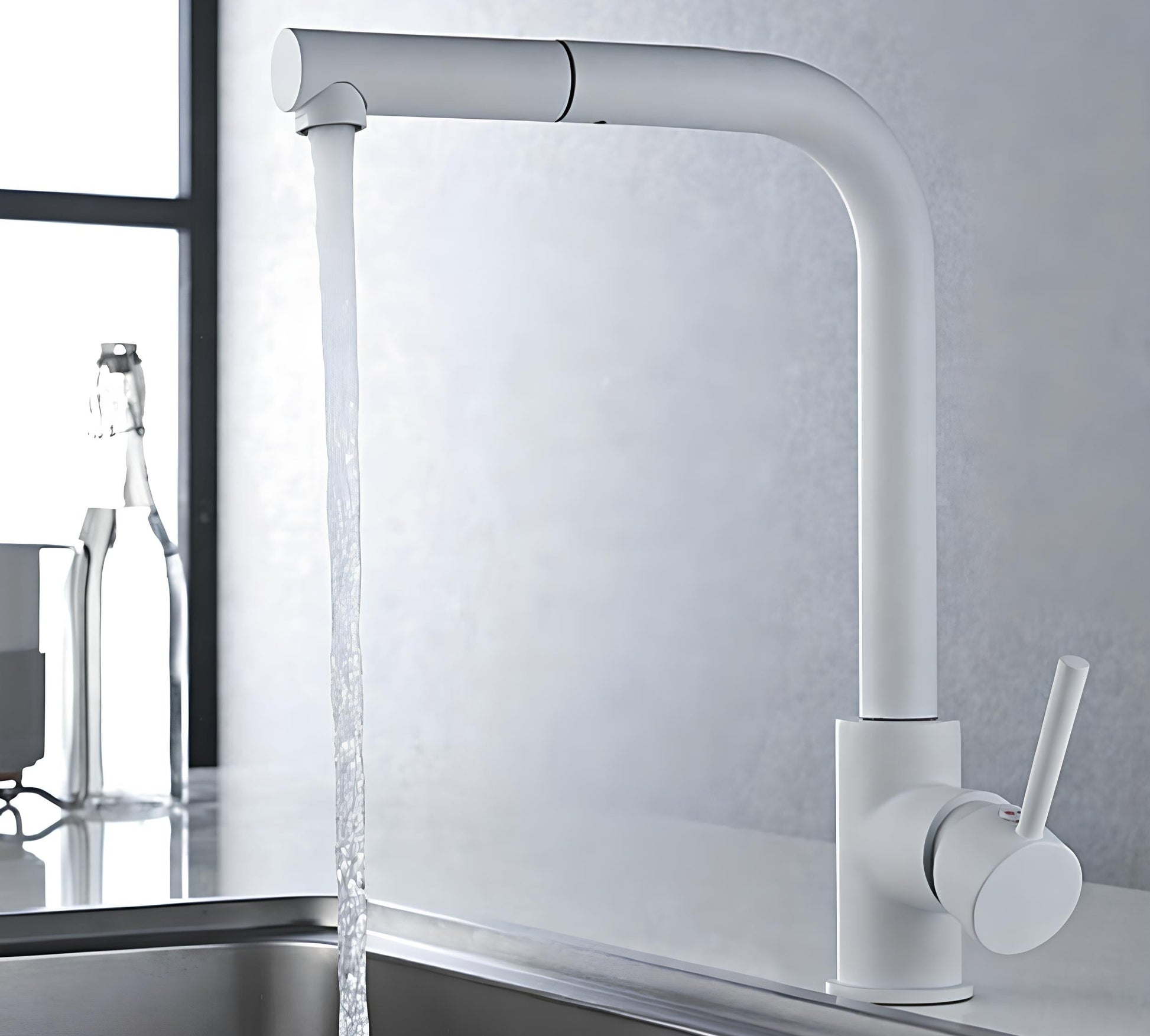 SIDE Küchenarmatur ausziehbar – 360° drehbare Messingarmatur mit Keramikkopf