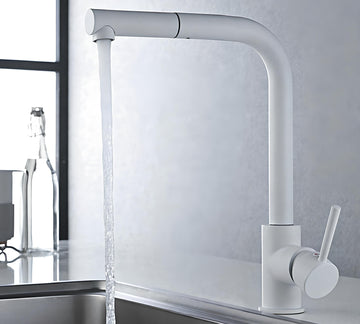 SIDE Küchenarmatur ausziehbar – 360° drehbare Messingarmatur mit Keramikkopf