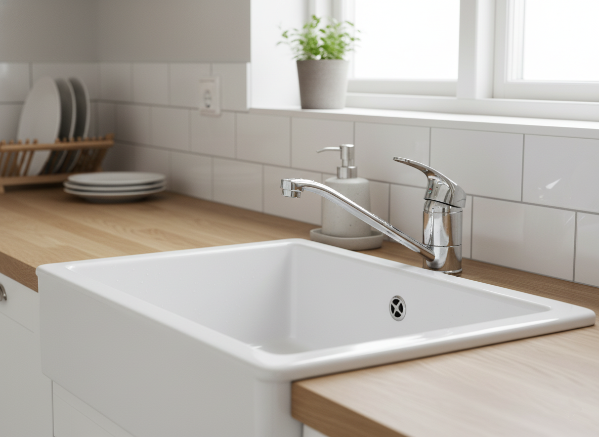 Armatur Smart – Einhebelmischer mit schwenkbarem Auslauf | Wasserhahn für Spülbecken | Inkl. Montageset