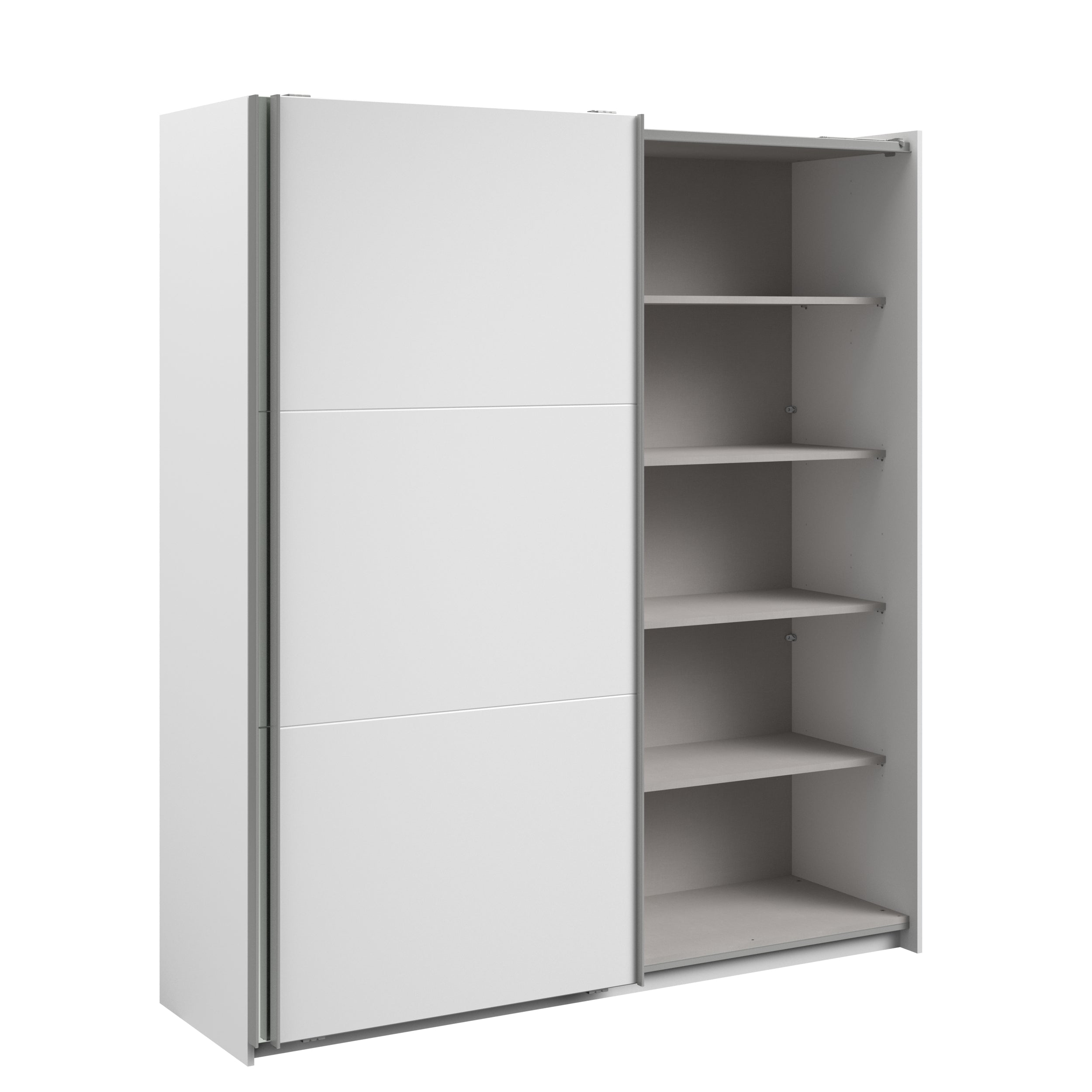 Kleiderschrank Swing 4 Weiß 178x203x59 cm – Schwebetürenschrank mit Spiegeltür & Stauraum