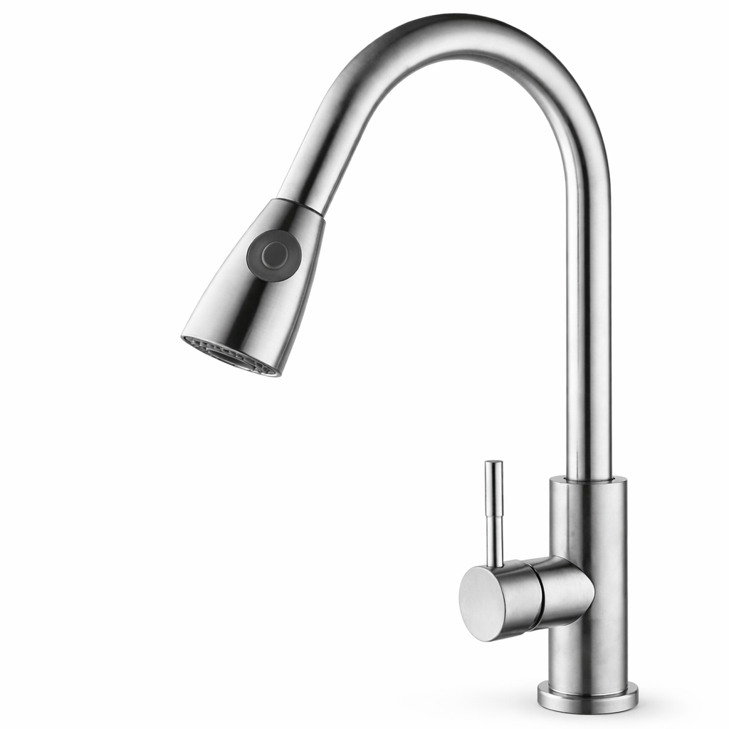 Wave Küchenarmatur – Ausziehbare Armatur mit Brause, 360° Drehbereich & Edelstahl 304