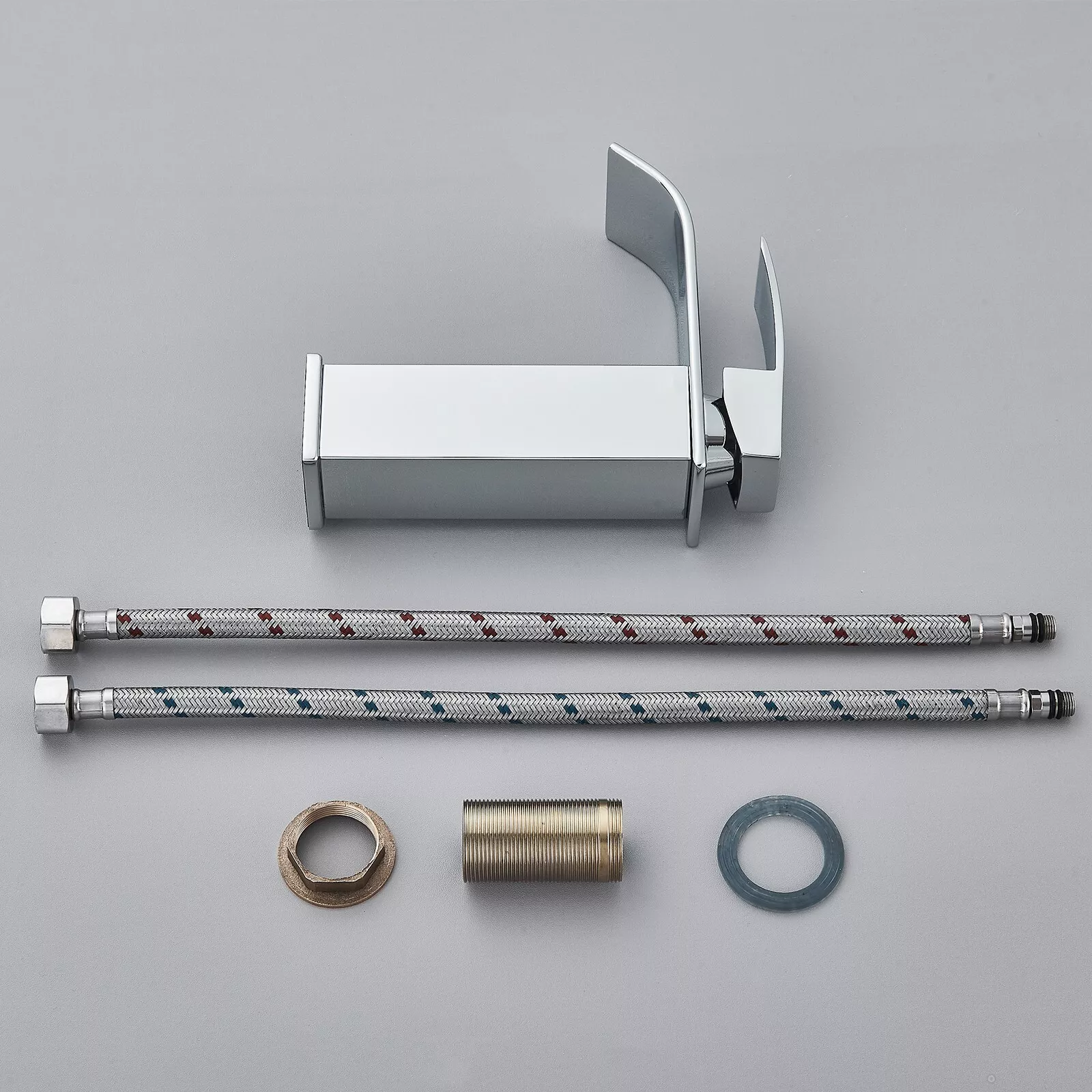 Wasserfall Waschtischarmatur Chrom – Designer-Armatur aus Messing mit Einhebelmischer & Wasserfall-Auslauf