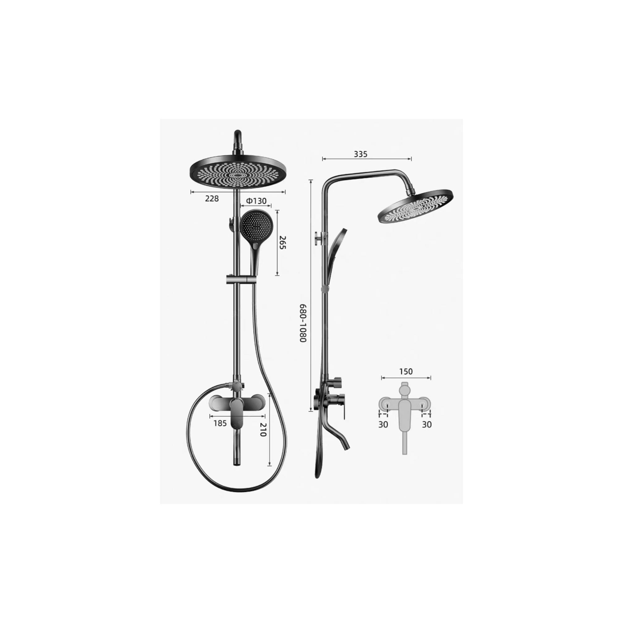 Zerena_Duschsystem_Regendusche_mit_Handbrause_hoehenverstellbare_Duschstange_Einhebelmischer