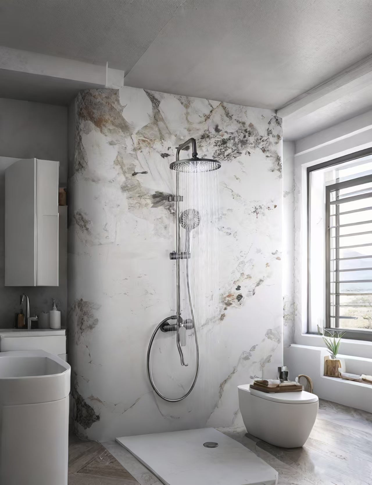 Zerena_Duschsystem_Regendusche_mit_Handbrause_hoehenverstellbare_Duschstange_Einhebelmischer