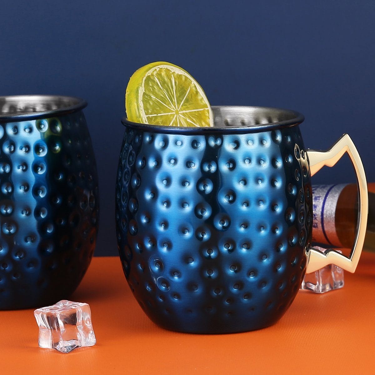 Faizee Home Moscow Mule Becher 530 ml – Gehämmerte Optik – Edelstahl innen –