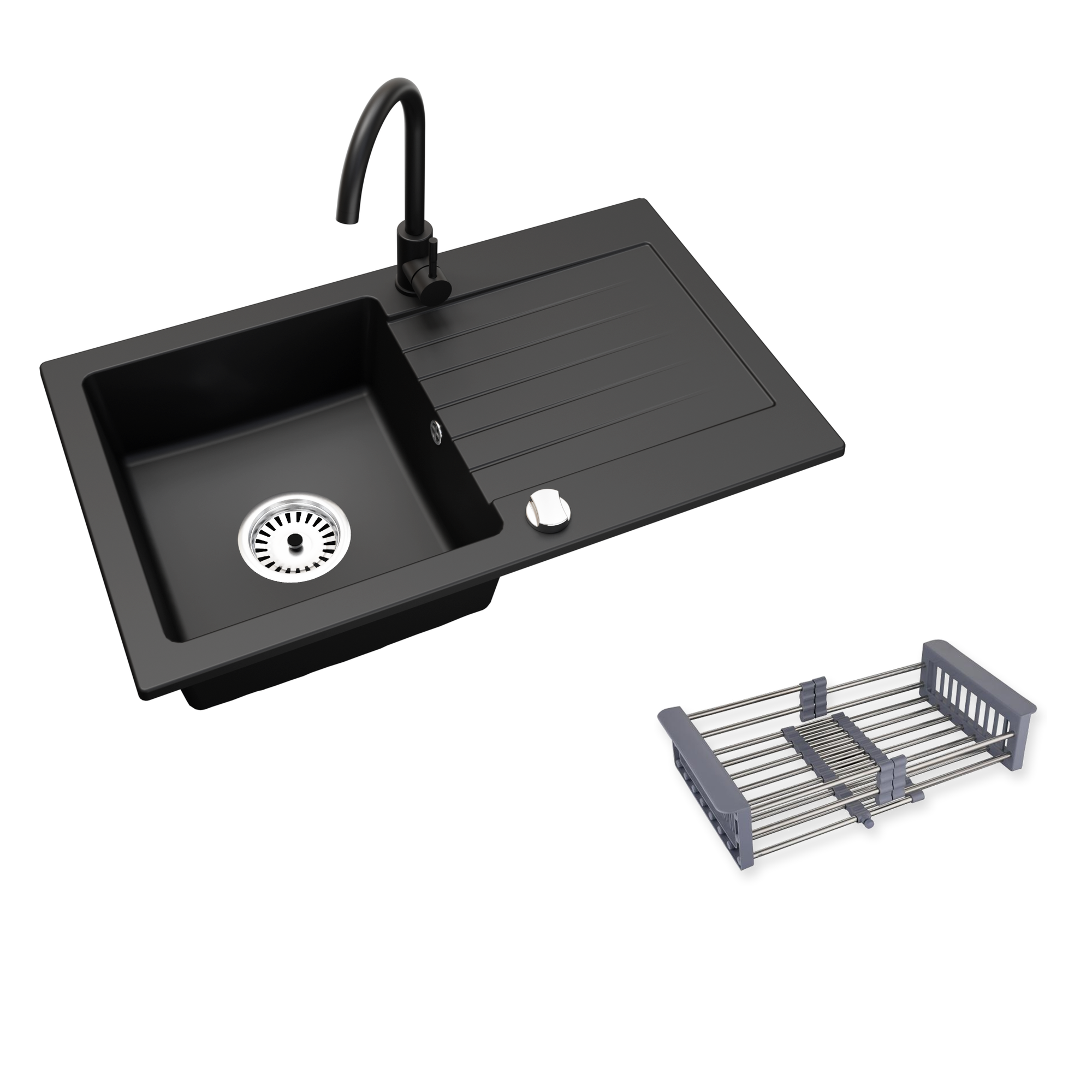 Faizee Home Alisha Granitspüle Set mit passender Armatur & Zubehör-Auswahl
