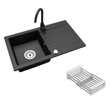 Faizee Home Alisha Granitspüle Set mit passender Armatur & Zubehör-Auswahl