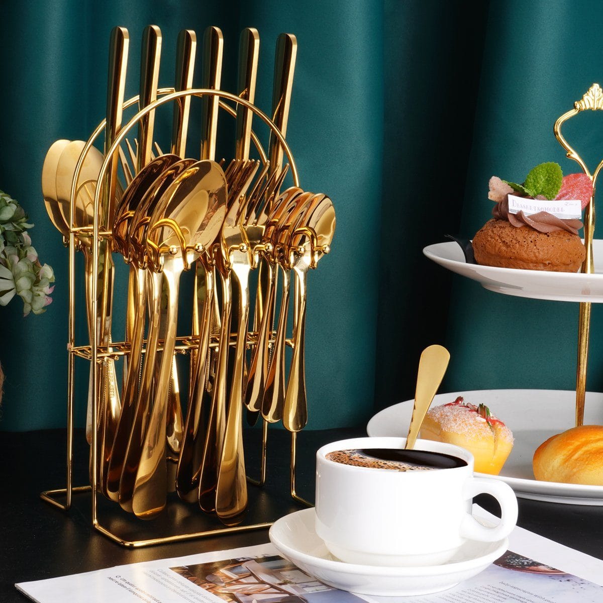 Faizee Home Besteckset 24-teilig für 6 Personen – Edelstahl Besteck mit Geschenkbox