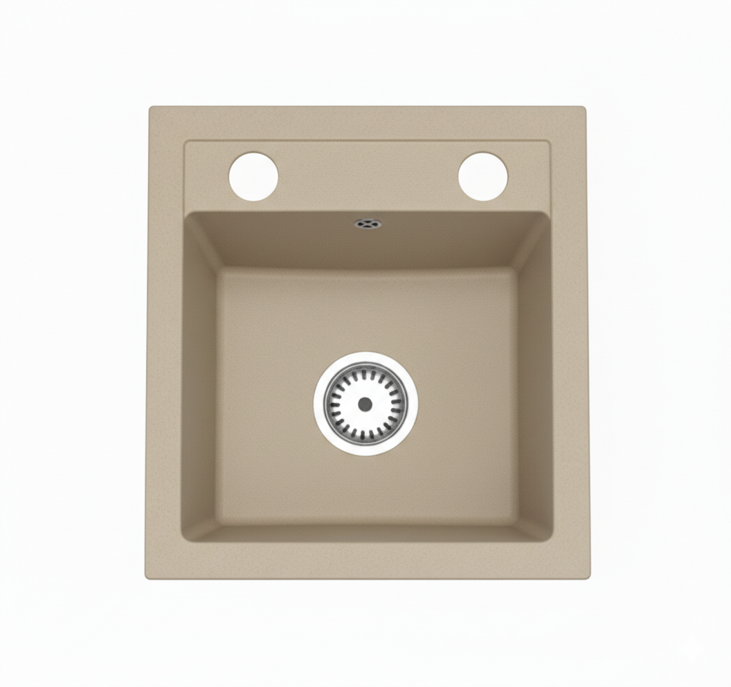 Faizee Home Compact Granitspüle 41x44 cm – Einbauspüle für kleine Küchen