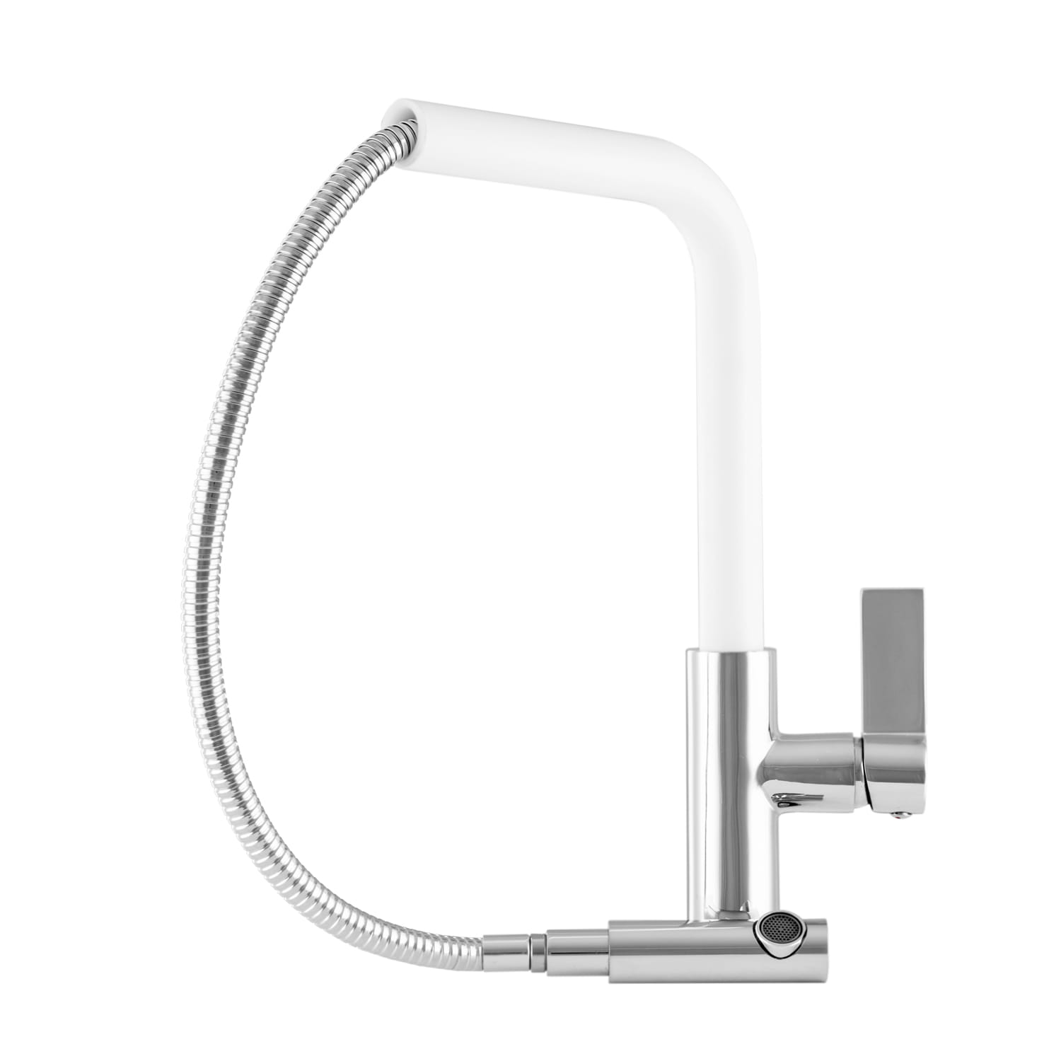 Granitspüle 48x50 Weiß + Armatur + Siphon