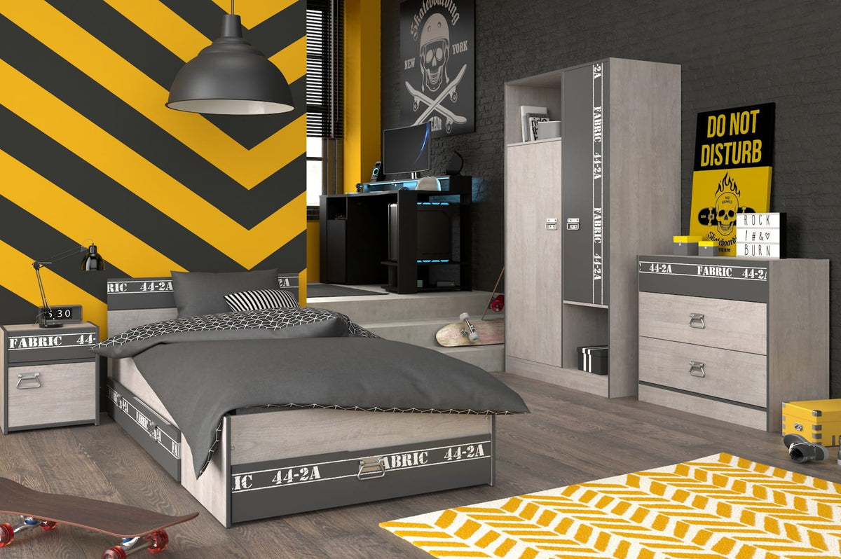 Parisot Fabric 20 Jugendzimmer-Set – modernes Komplettzimmer mit LED-Gaming-Schreibtisch