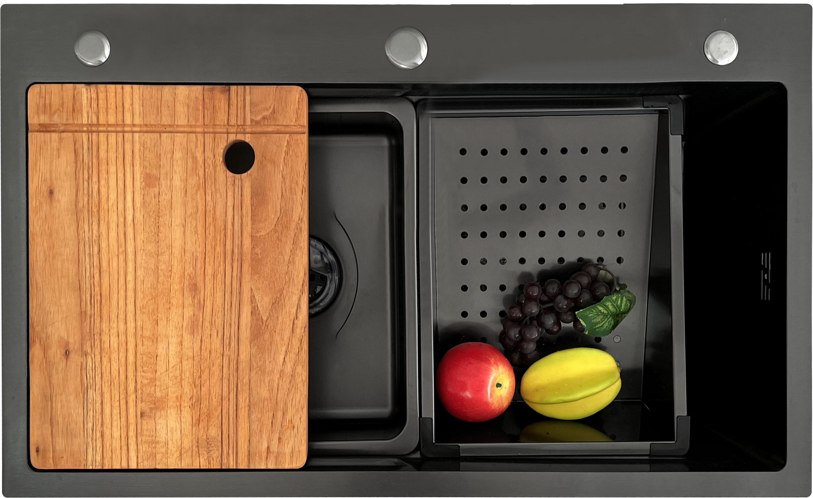 Edelstahlspüle Quantum 75×45 cm – Moderne Nano-beschichtete Küchenspüle mit Arbeitsstation & Zubehör