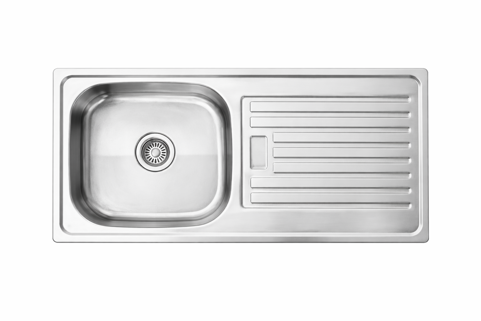 Faizee Home Edelstahlspüle mit Abtropffläche – Mit Siphon & Abfluss-System – Ohne Armatur