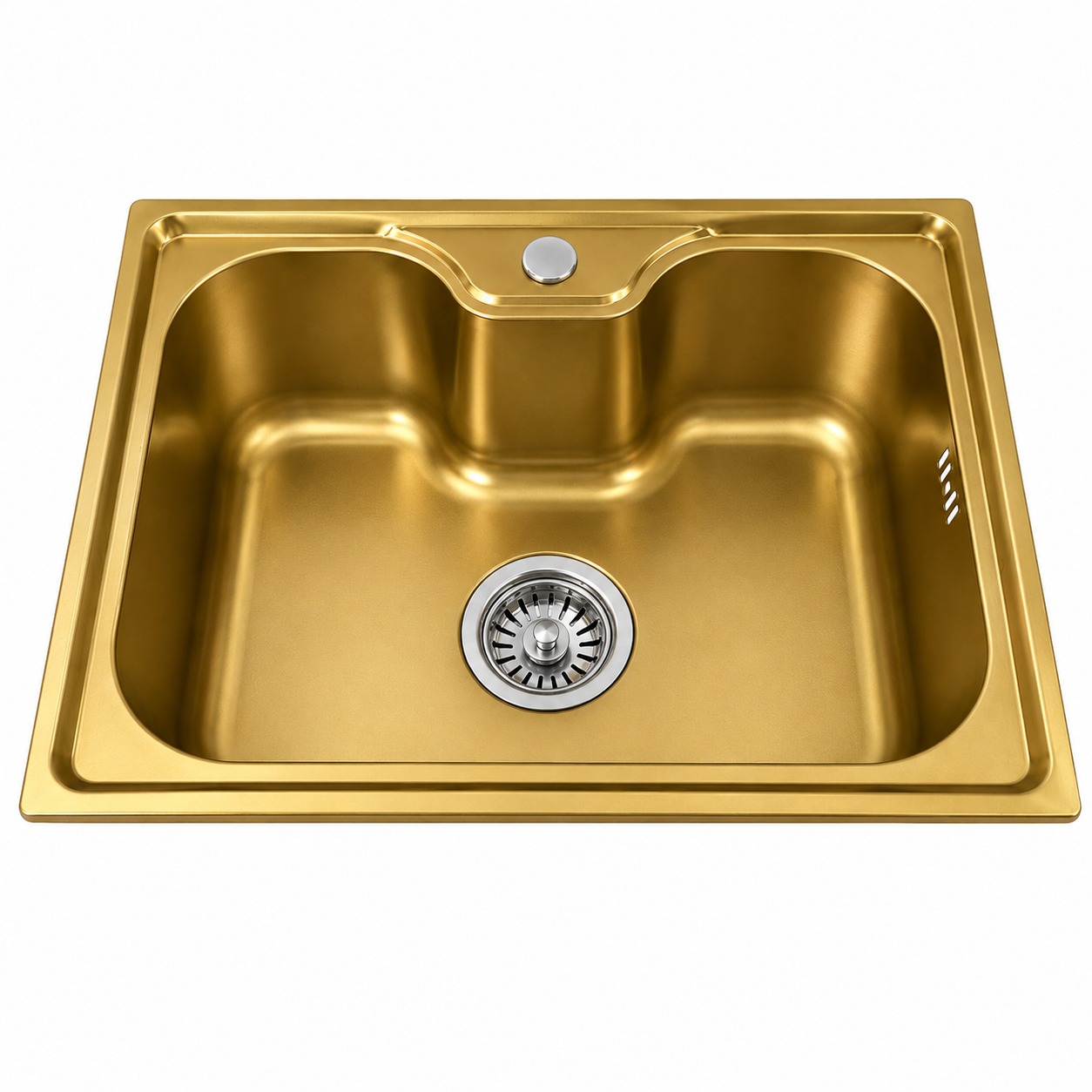 Faizee Home Edelstahlspüle 60 × 42 × 20 cm – 0,8 mm Edelstahl – Silber, Schwarz oder Gold – Mit Siphon-Set