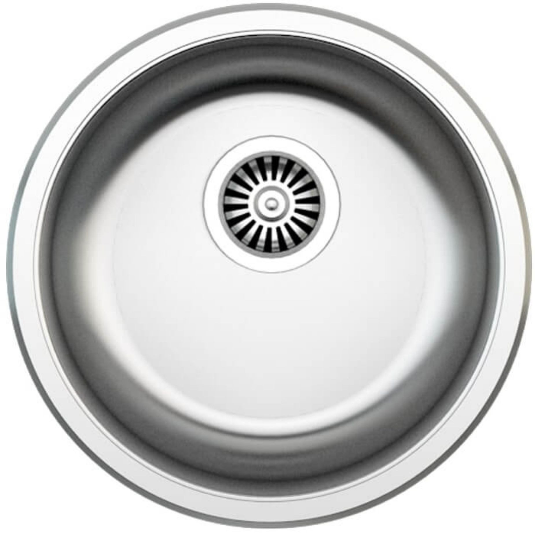 Faizee Home Edelstahl-Rundspüle Ø 42 cm – Mit Küchenarmatur, Siphon & Spülmaschinenanschluss