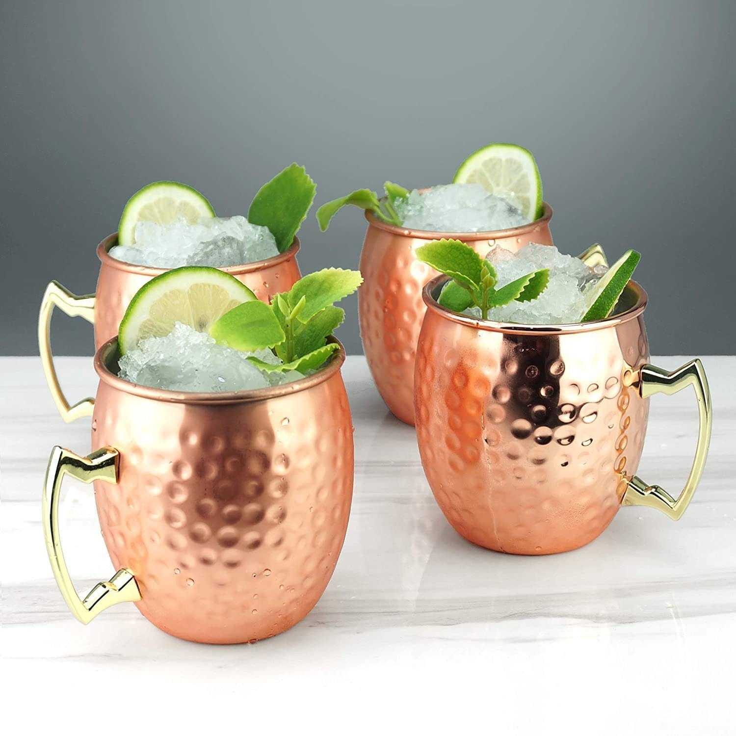Faizee Home Moscow Mule Becher 530 ml – Gehämmerte Optik – Edelstahl innen –