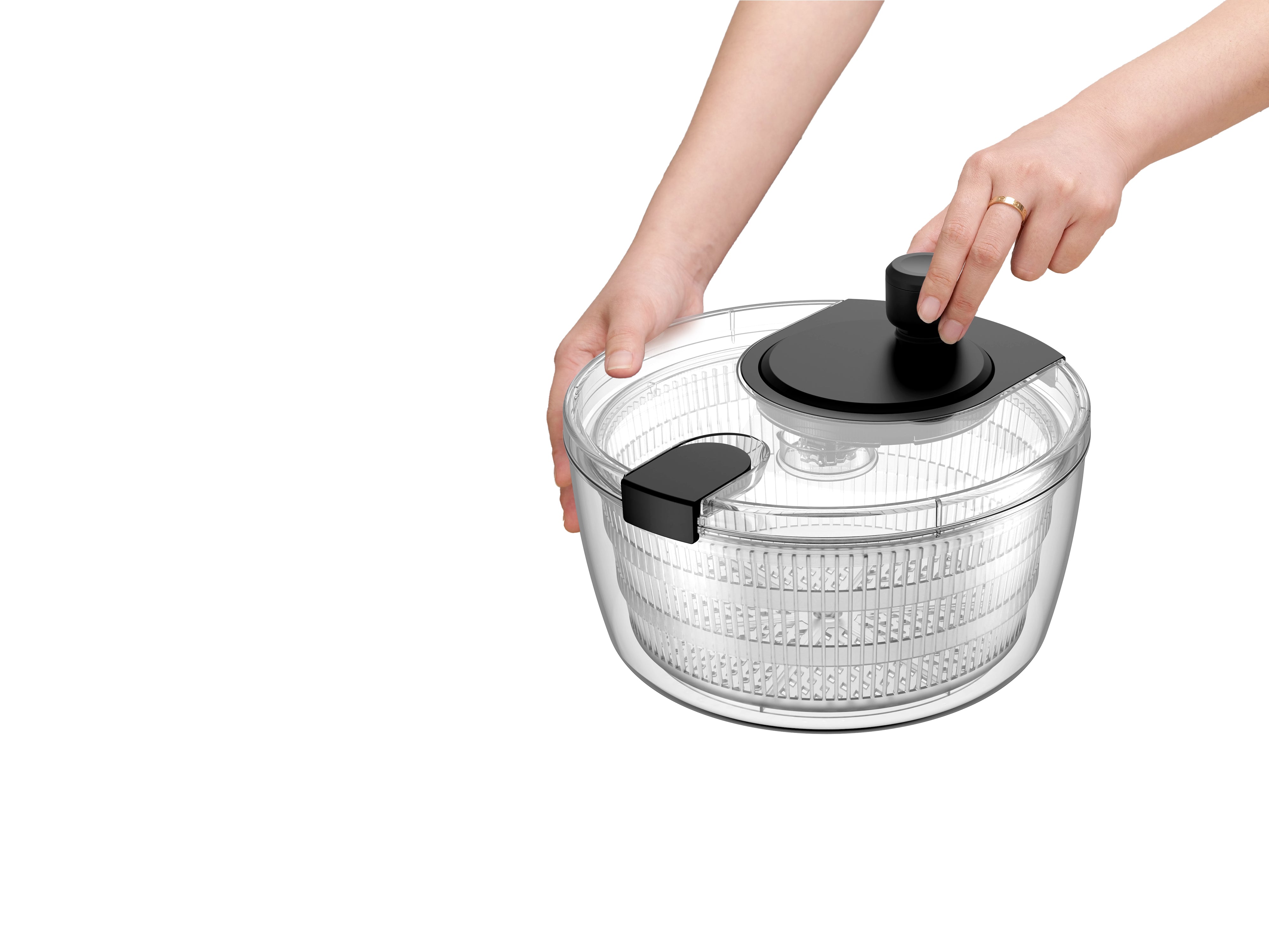 Faizee Home FreshFlow Salatschleuder – Manuell mit Drehknauf – Rutschfest & Spülmaschinengeeignet