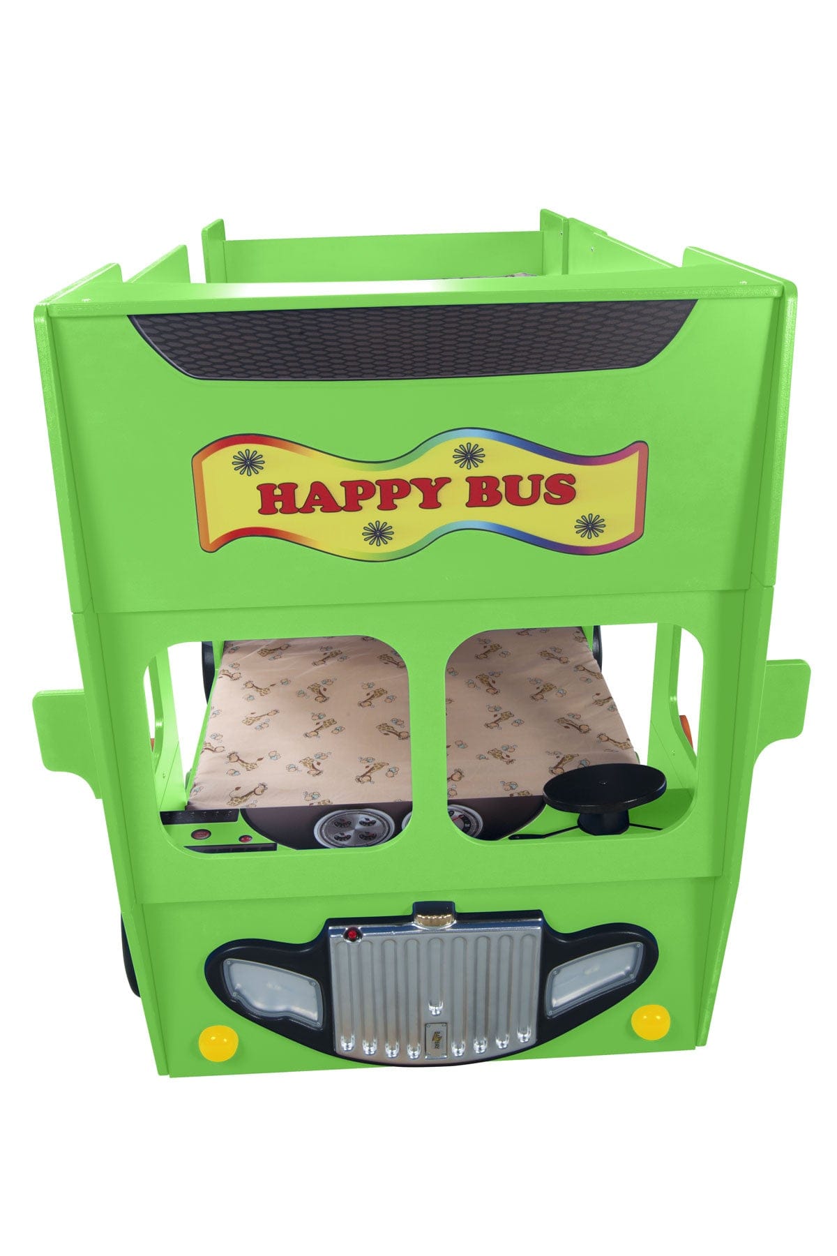 Happy Bus Kinderbett 90x190 cm – Kinderbett aus MDF in Blau, Grün, Rot oder Gelb