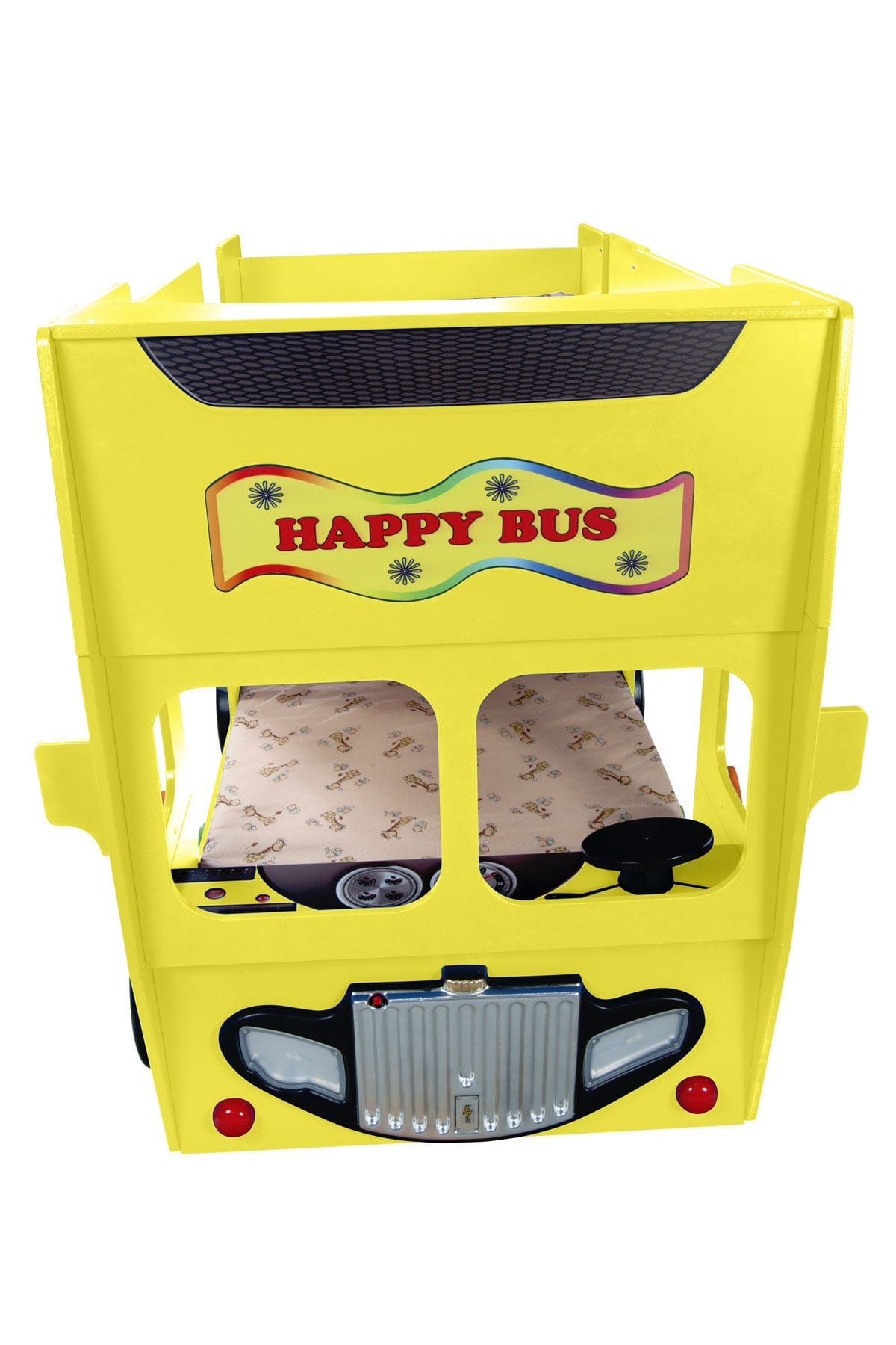 Happy Bus Kinderbett 90x190 cm – Kinderbett aus MDF in Blau, Grün, Rot oder Gelb