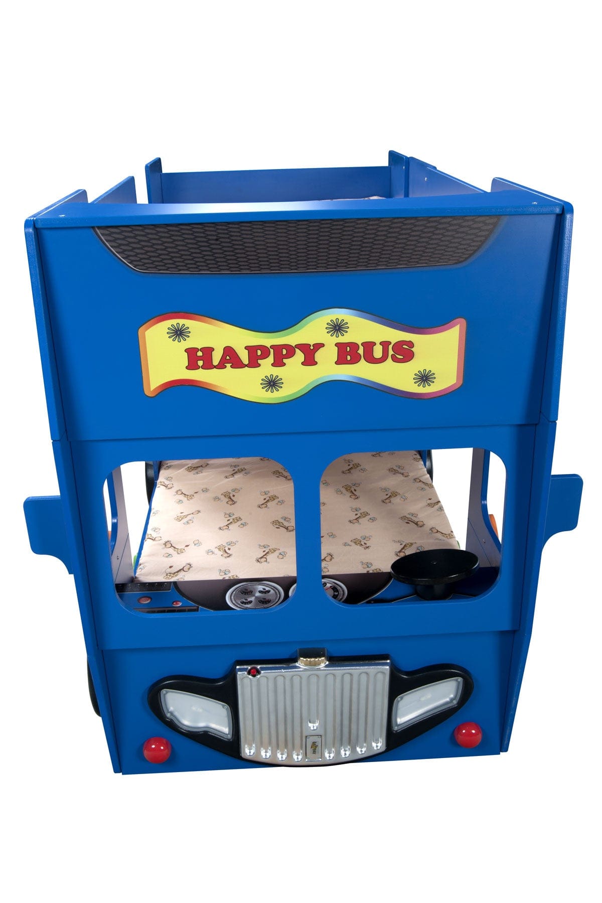 Happy Bus Kinderbett 90x190 cm – Kinderbett aus MDF in Blau, Grün, Rot oder Gelb