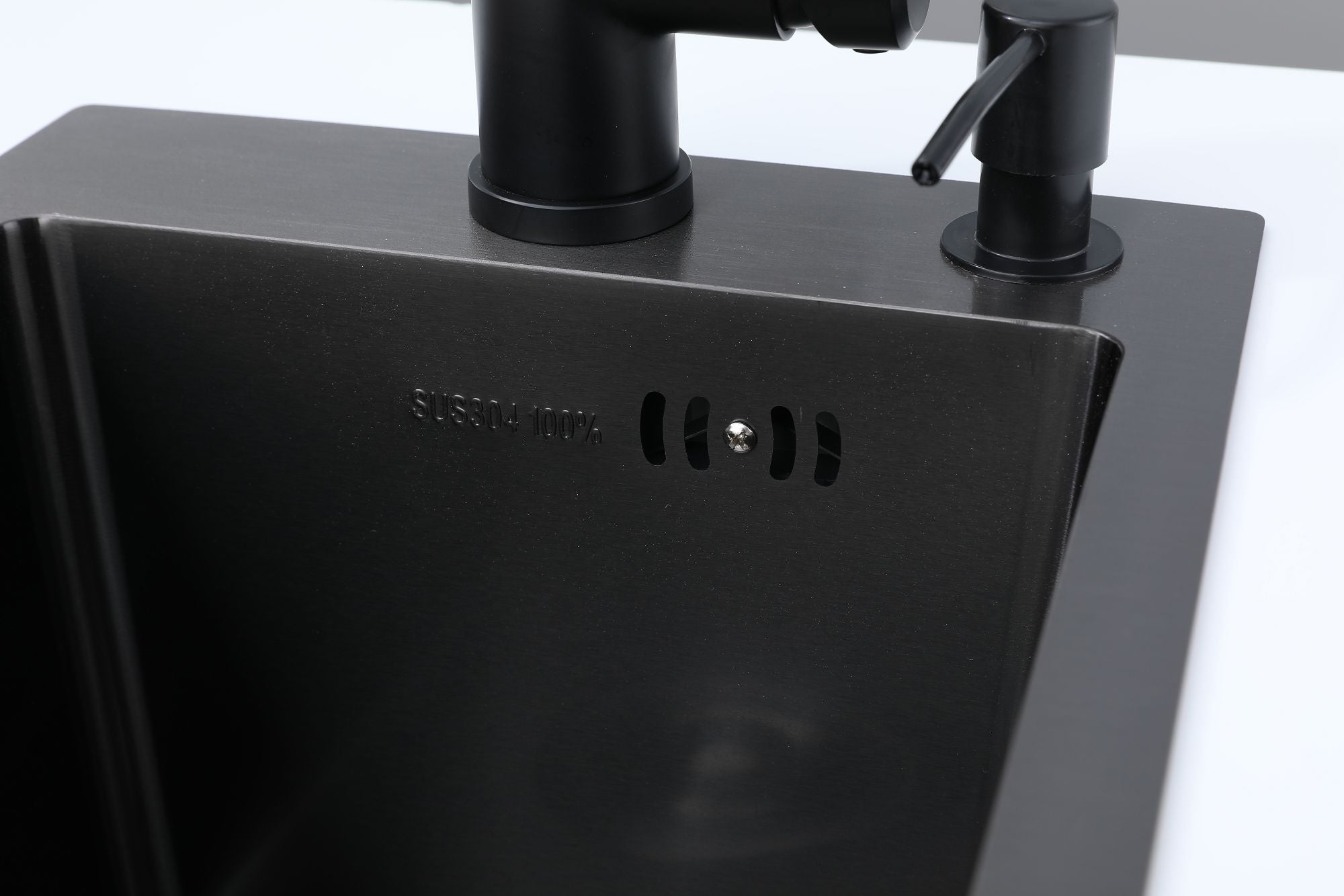 Faizee Home Edelstahlspüle Schwarz SUS304 mit Armatur Auswahl