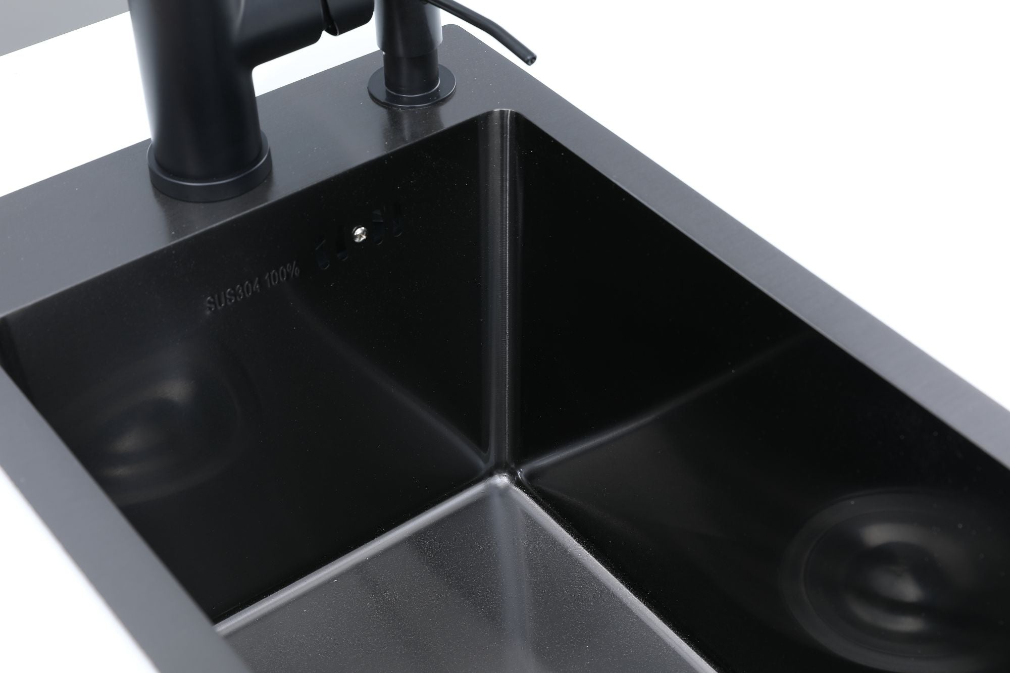 Faizee Home Edelstahlspüle Schwarz SUS304 mit Armatur Auswahl