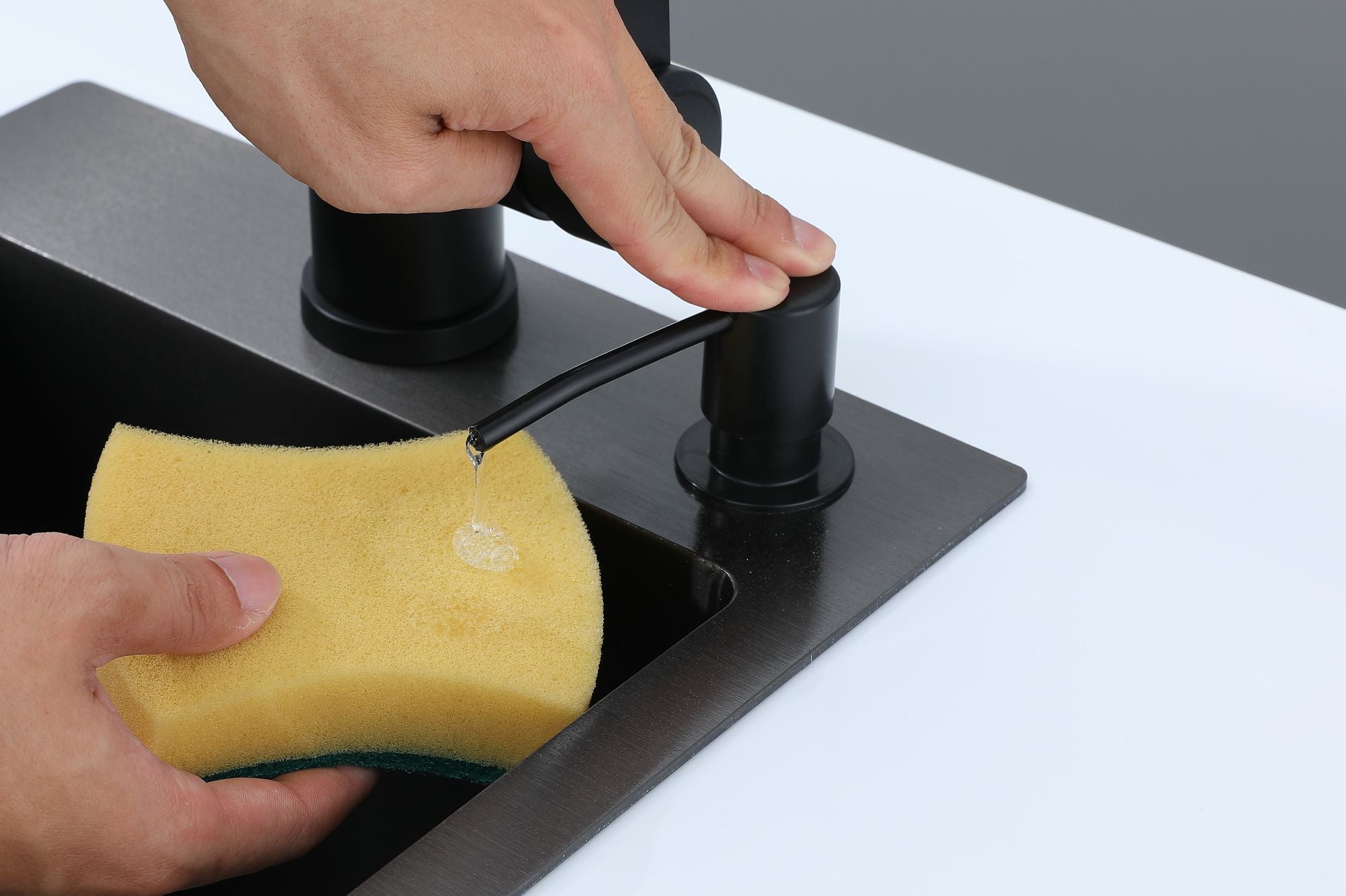 Faizee Home Edelstahlspüle Schwarz SUS304 mit Armatur Auswahl