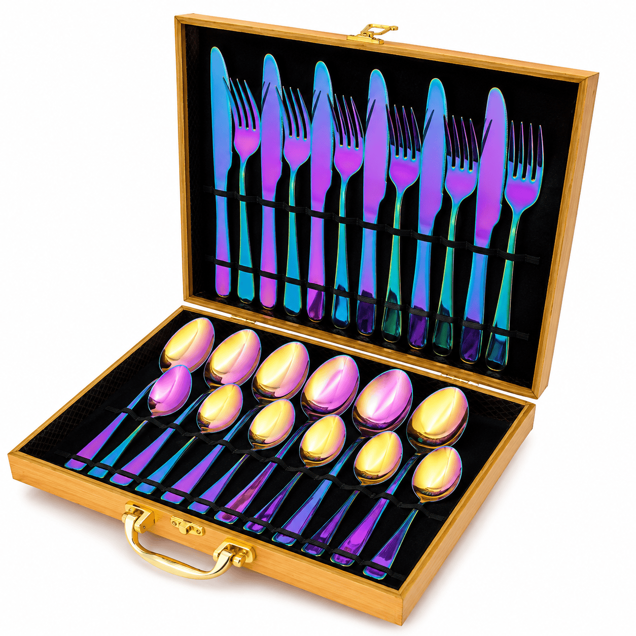 Faizee Home Besteck-Set aus Edelstahl – 5 Farben, spülmaschinengeeignet & mit Geschenkbox