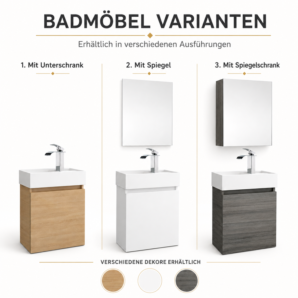 Faizee Home Rikka Badmöbel Set – Individuell wählbar