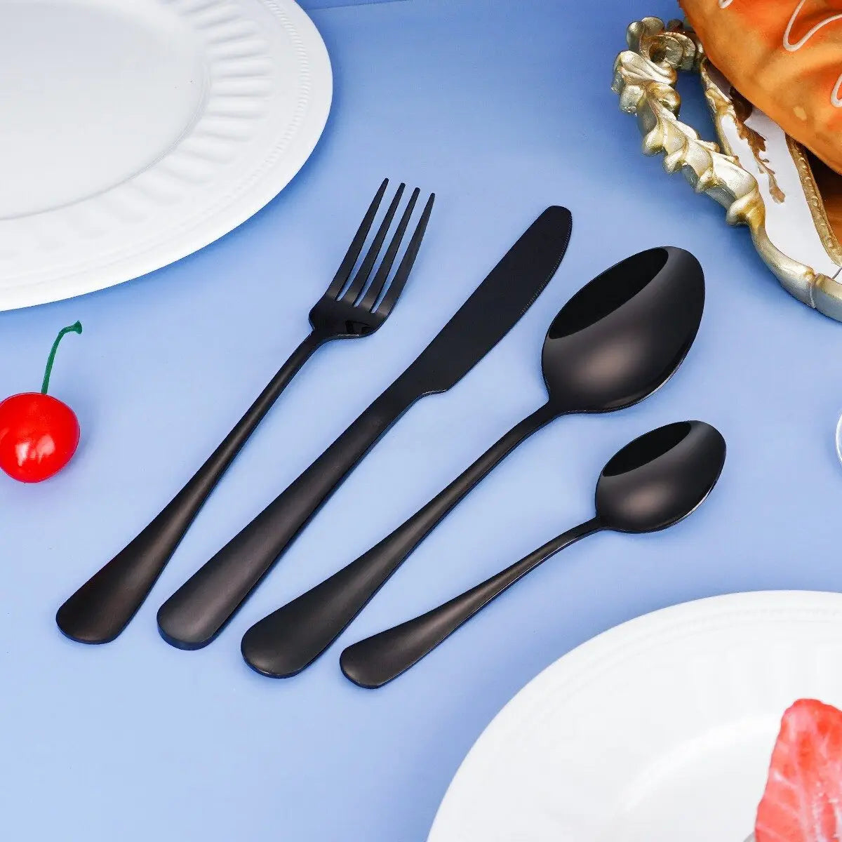 Faizee Home 24-teiliges Besteckset für 6 Personen – Edelstahl, 5 Farben & Geschenkbox