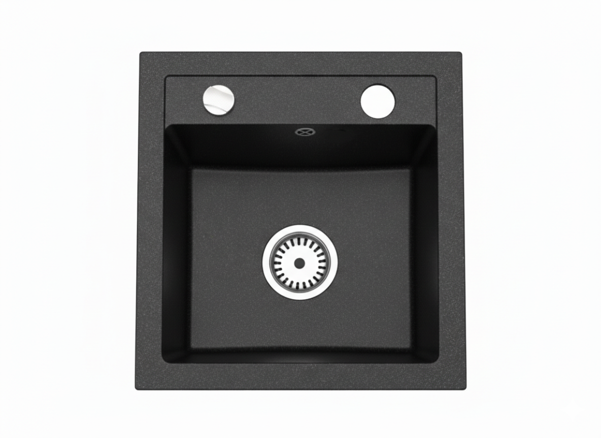 Faizee Home Compact Granitspüle 41x44 cm – Einbauspüle für kleine Küchen