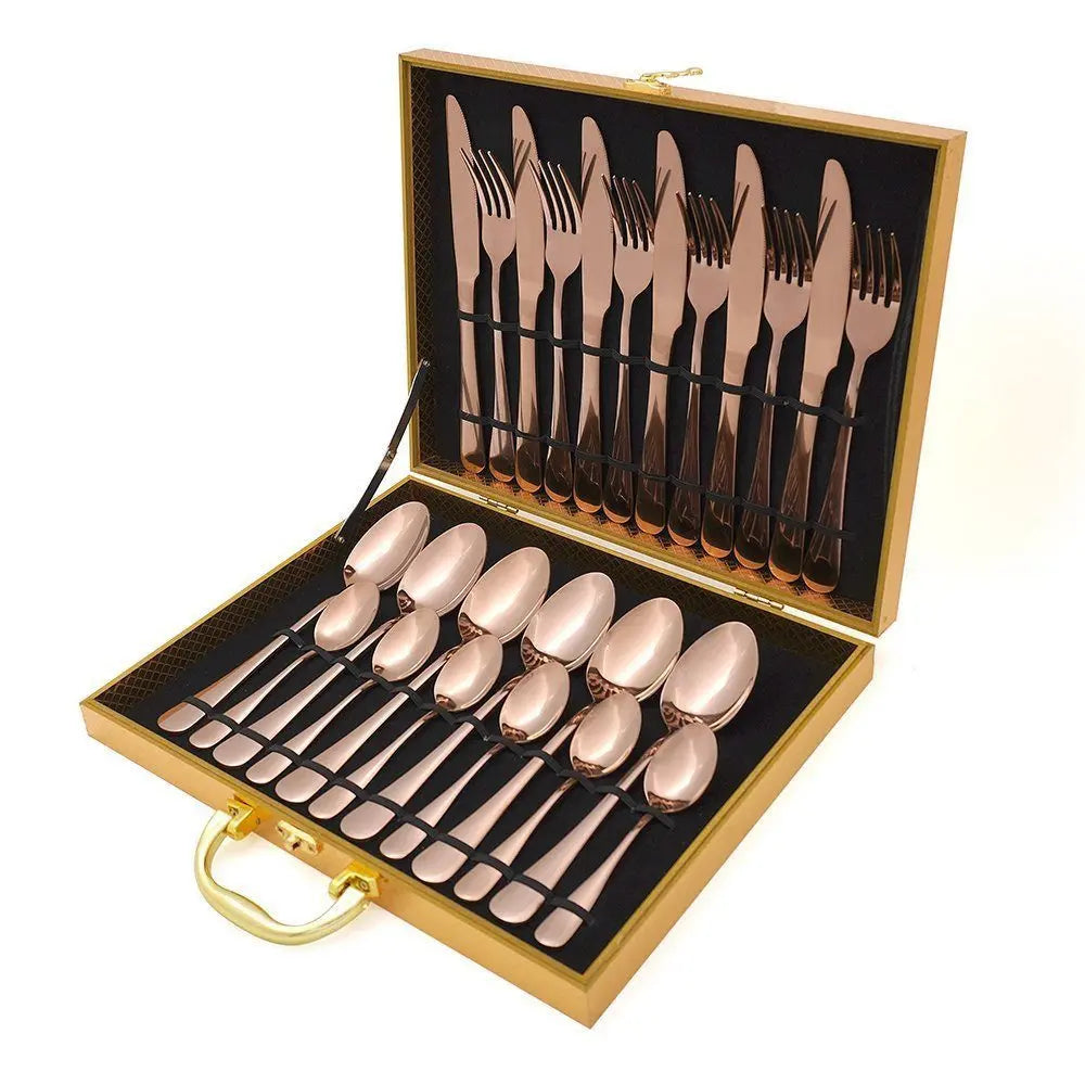 Faizee Home Besteck-Set aus Edelstahl – 5 Farben, spülmaschinengeeignet & mit Geschenkbox