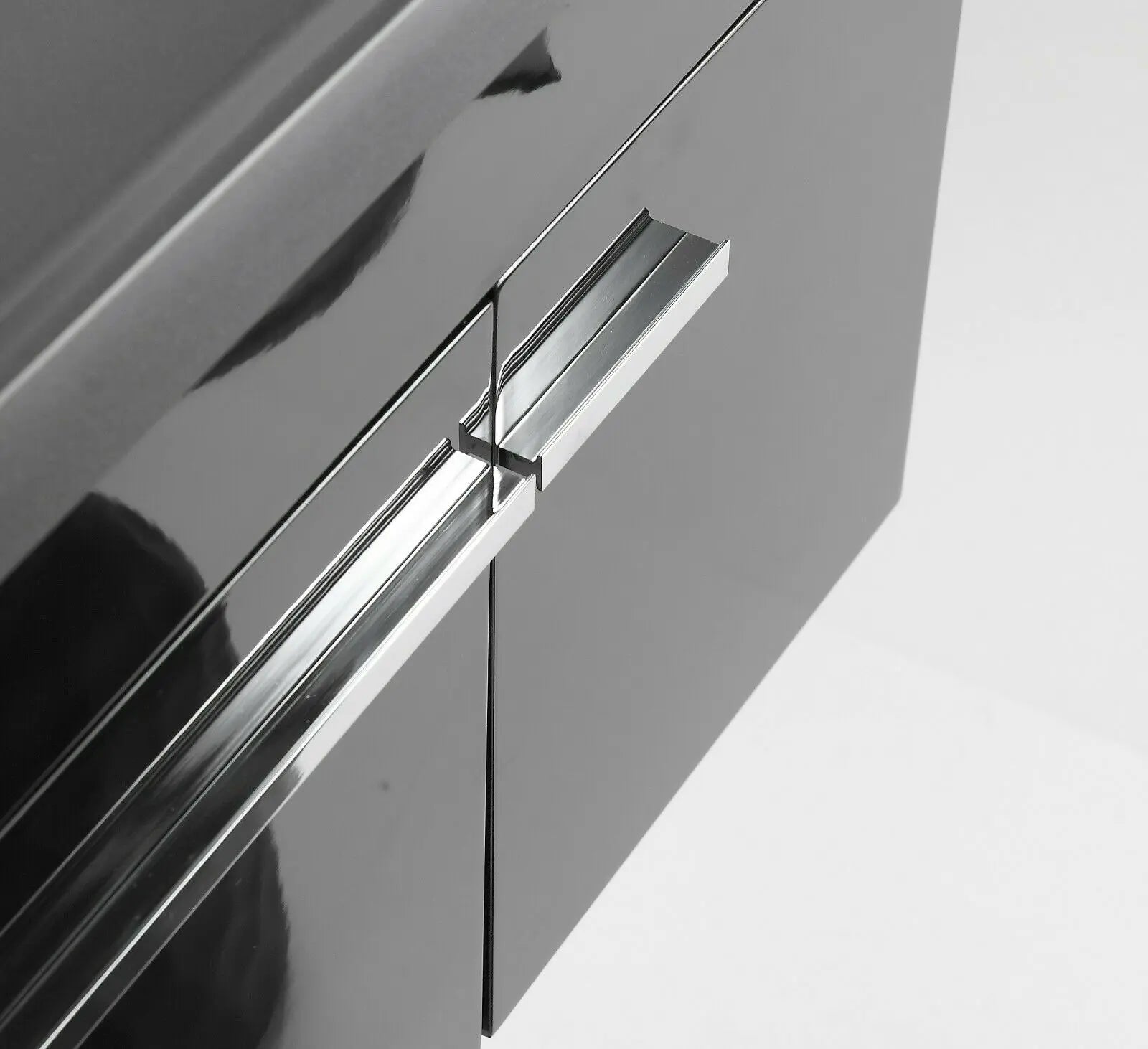 Faizee Home Badmöbelset 90 cm Schwarz Hochglanz inkl. Keramik-Waschbecken, LED-Spiegel & optionalen Seitenschränken