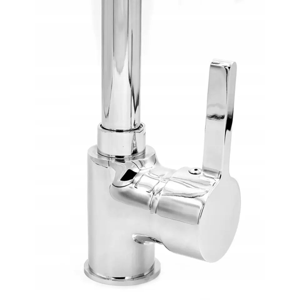 Faizee Möbel STEEL Küchenarmatur 360° drehbar – Edelstahl & Messing