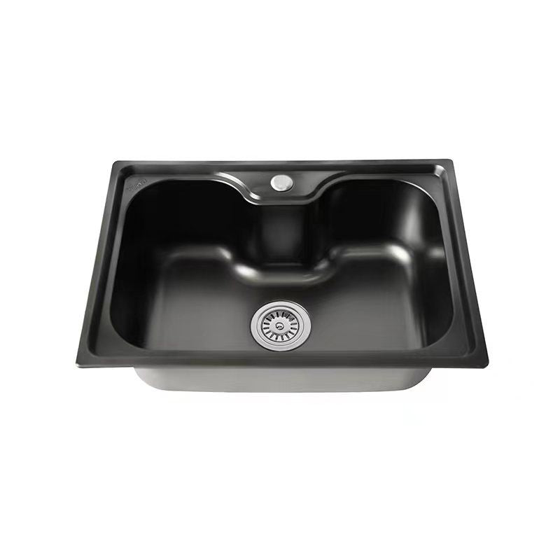 Edelstahlspüle 60x42 cm rechteckig inkl. Siphon-Set (Armatur optional)