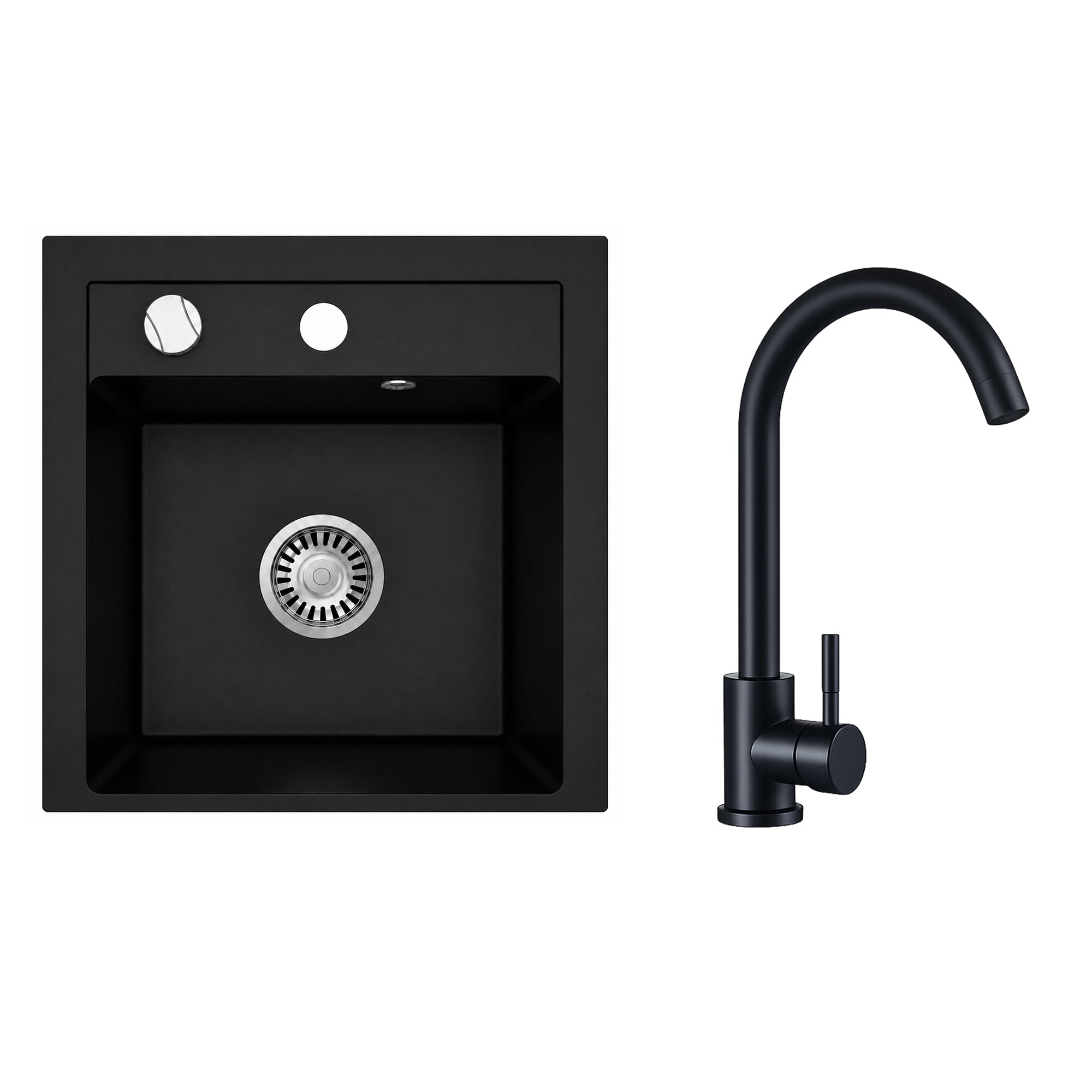 Faizee Home Granitspüle Milano 52 × 49 cm mit wählbarer Armatur