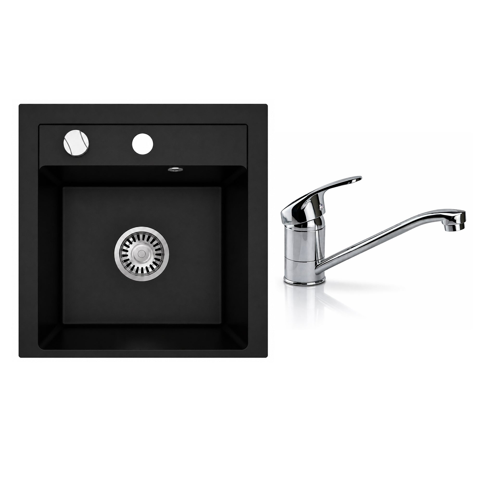 Faizee Home Granitspüle Milano 52 × 49 cm mit wählbarer Armatur