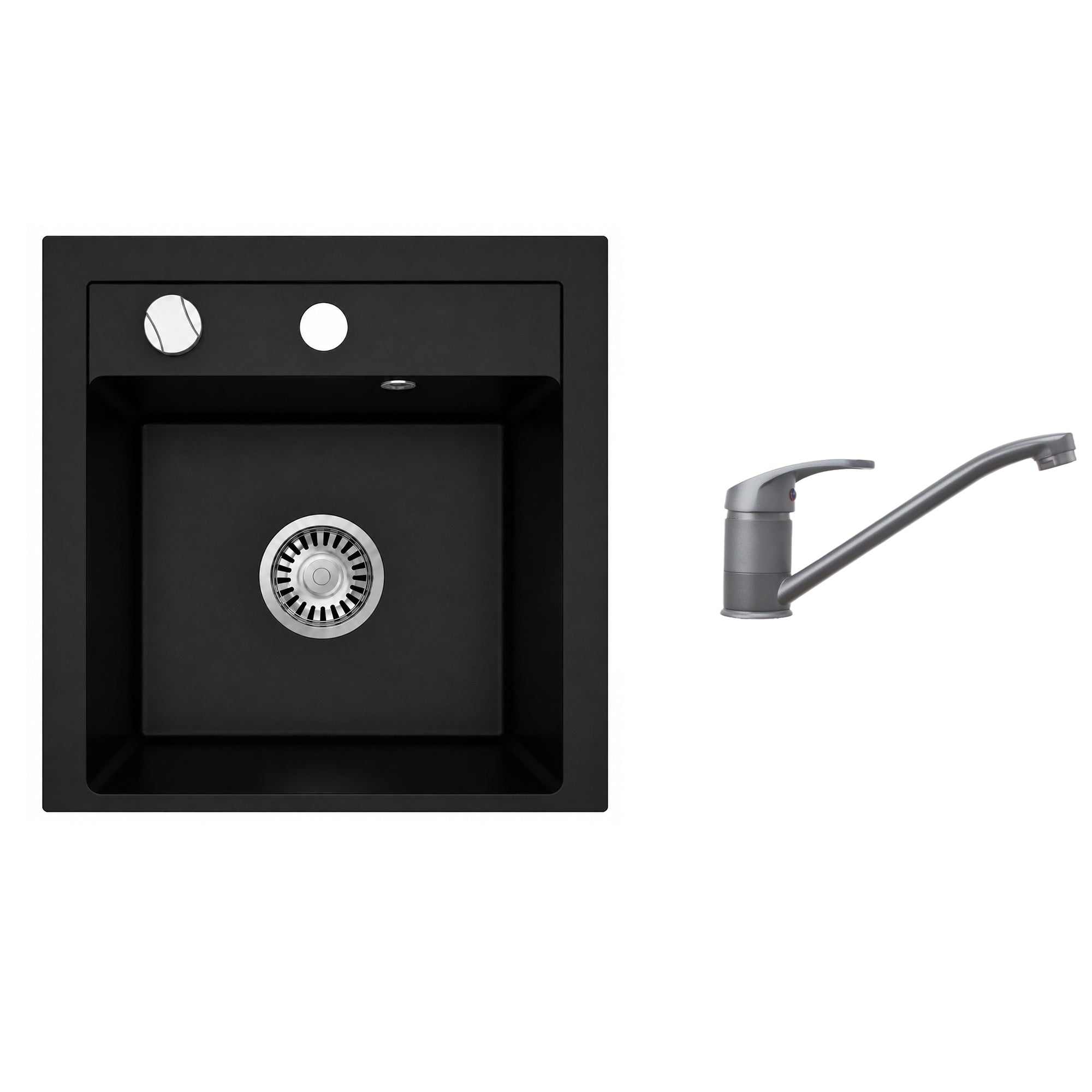 Faizee Home Granitspüle Milano 52 × 49 cm mit wählbarer Armatur