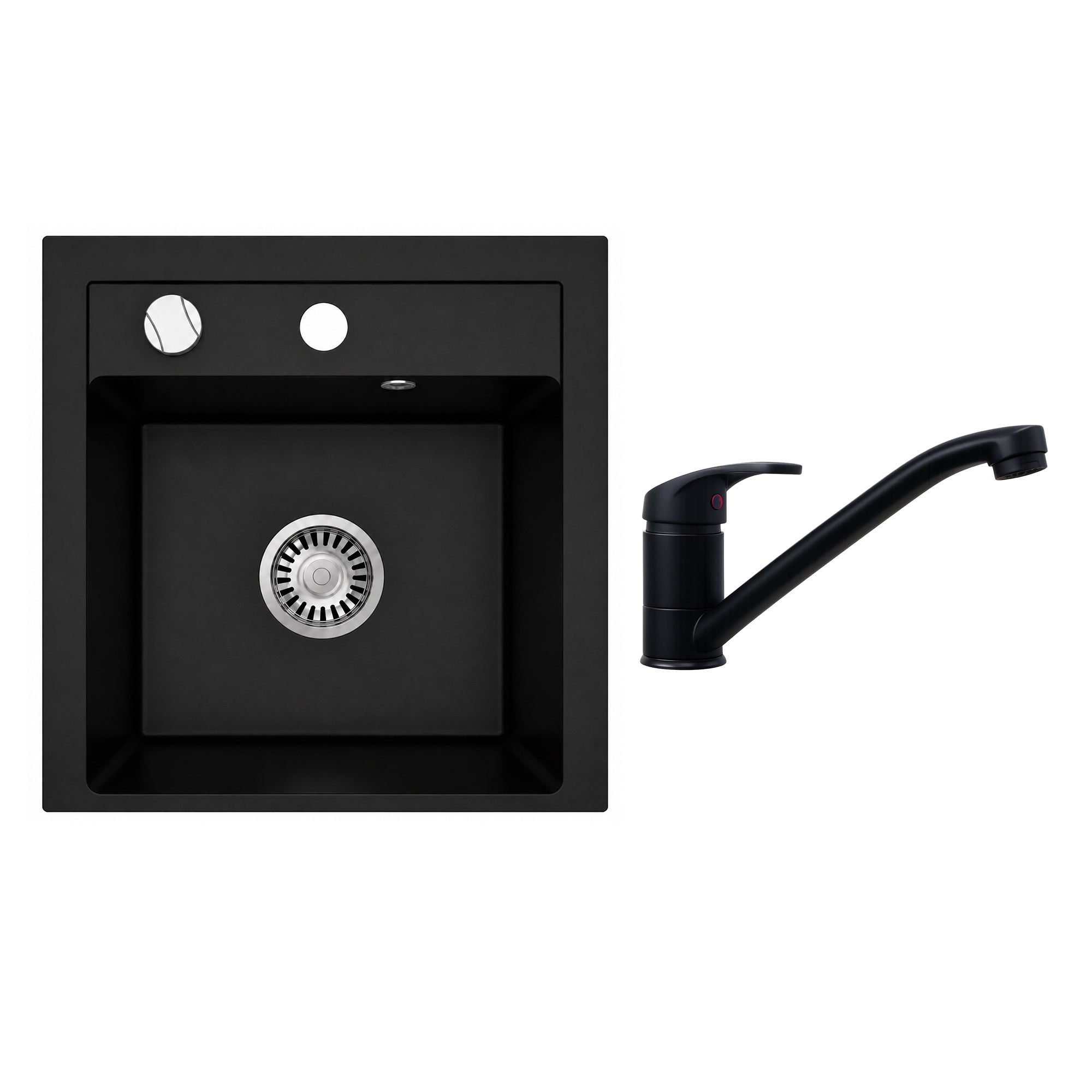 Faizee Home Granitspüle Milano 52 × 49 cm mit wählbarer Armatur