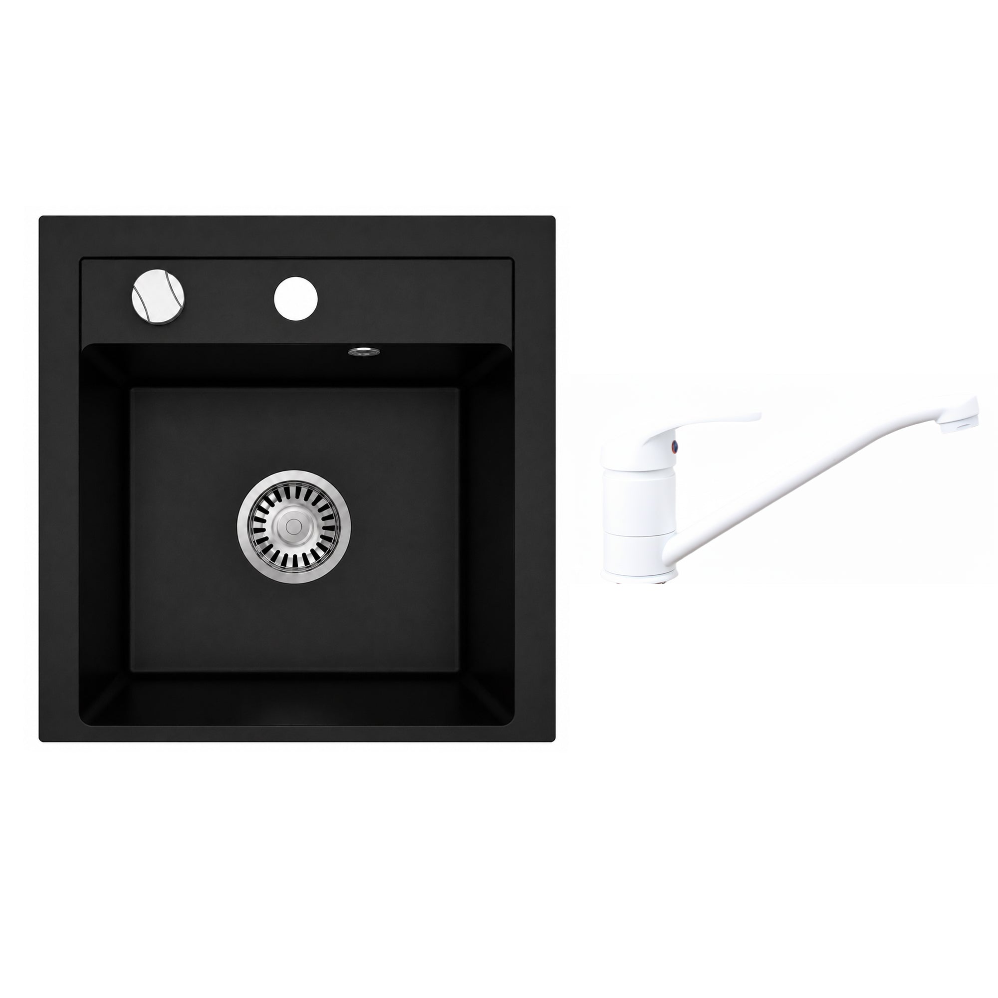 Faizee Home Granitspüle Milano 52 × 49 cm mit wählbarer Armatur