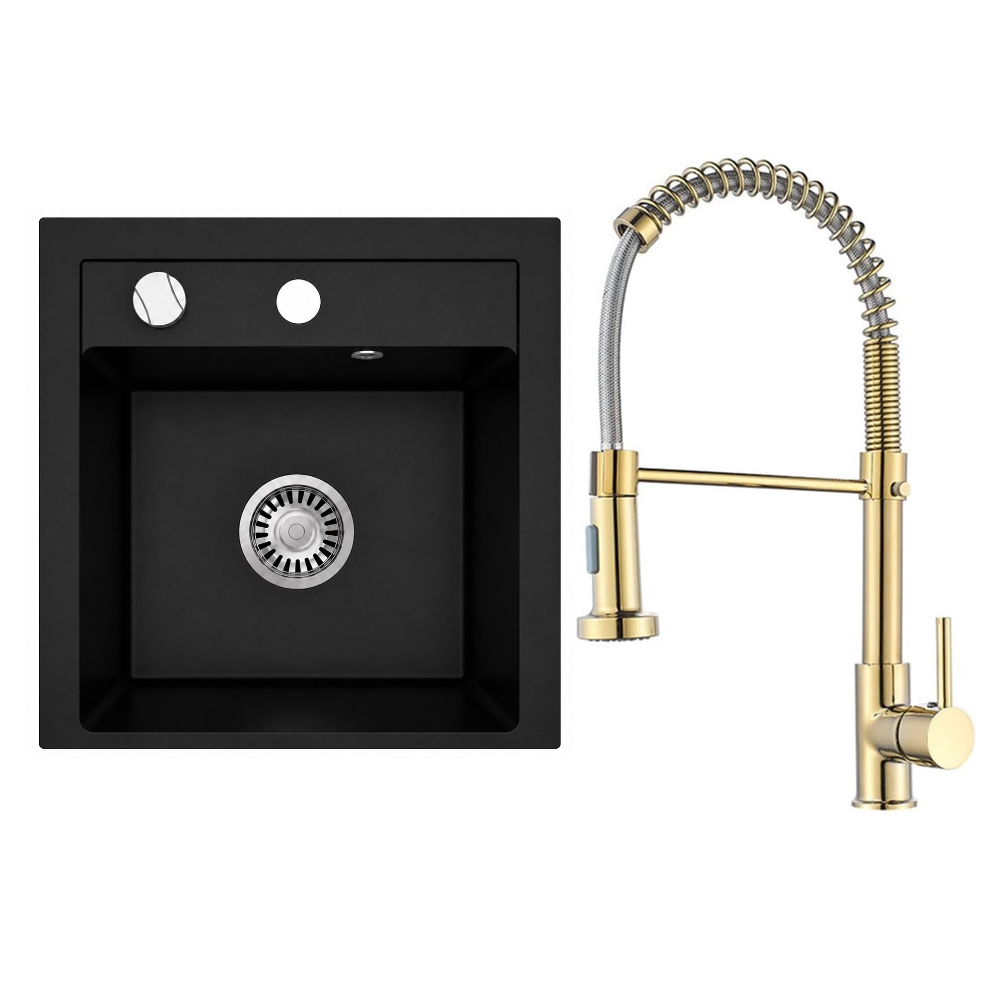 Faizee Home Granitspüle Milano 52 × 49 cm mit wählbarer Armatur