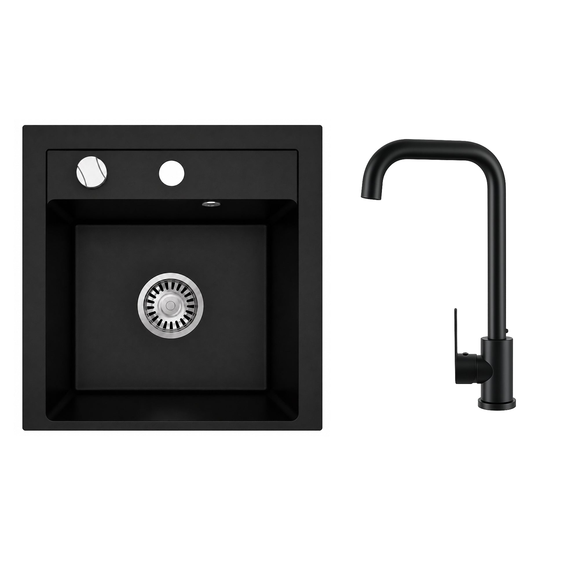 Faizee Home Granitspüle Milano 52 × 49 cm mit wählbarer Armatur