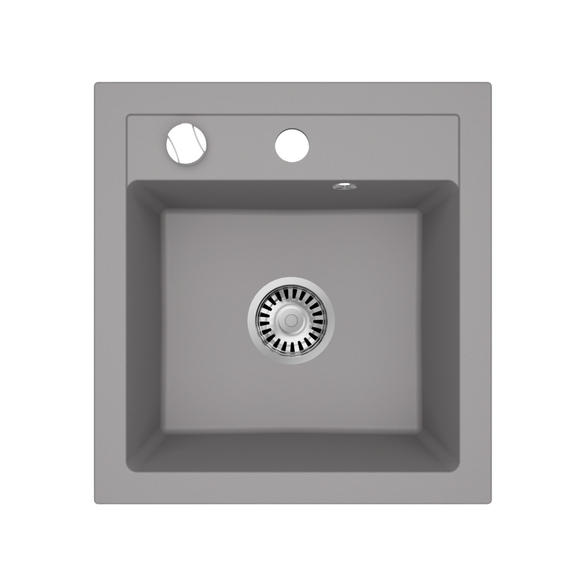 Faizee Home Granitspüle Milano 52 × 49 cm – eckige Einbauspüle inkl. Siphon & Drehexzenter