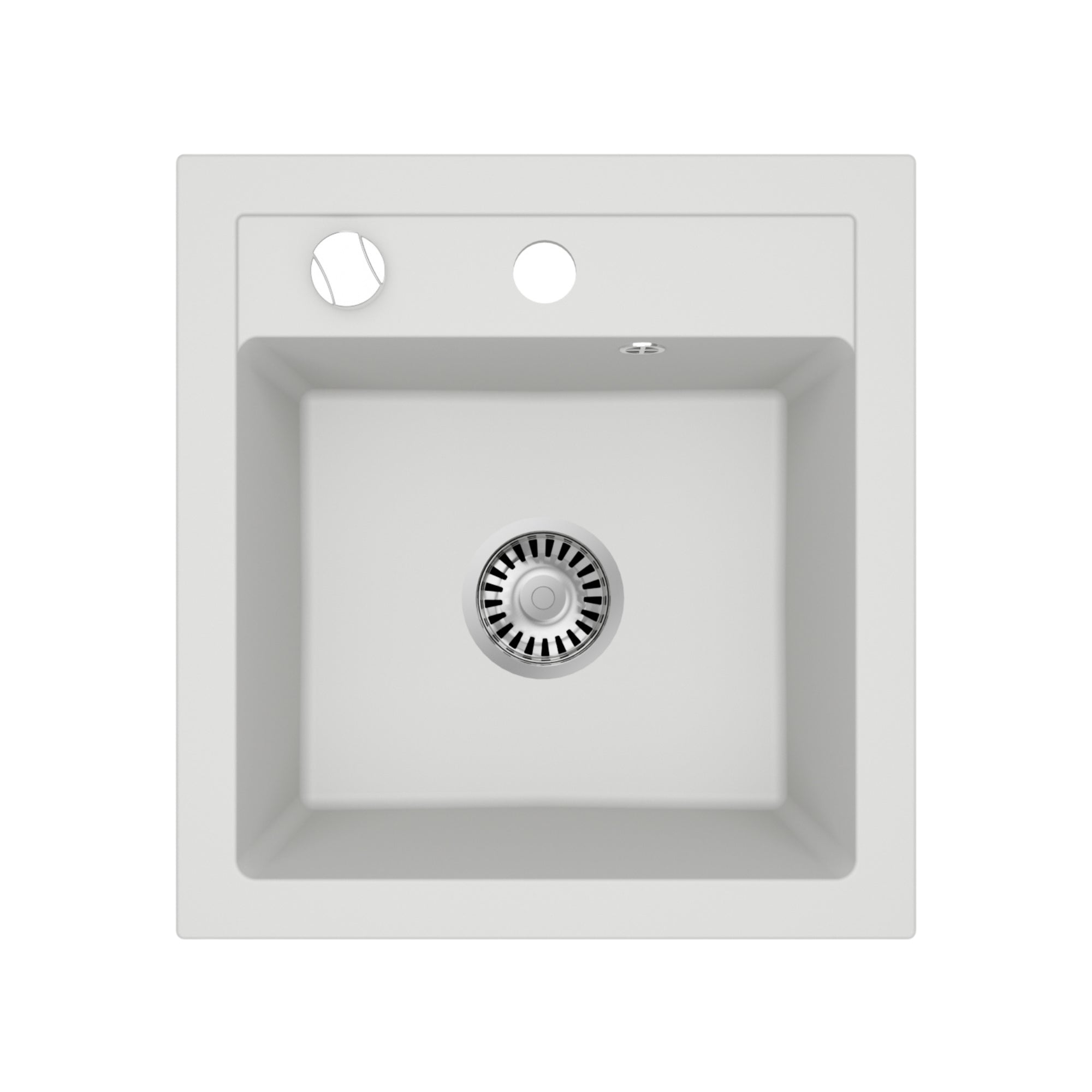 Faizee Home Granitspüle Milano 52 × 49 cm – eckige Einbauspüle inkl. Siphon & Drehexzenter
