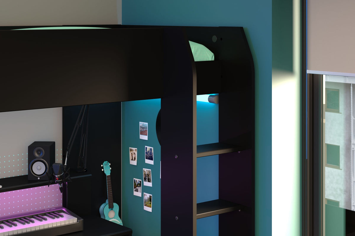 Parisot Online 1 Gaming-Hochbett 90x200 cm mit LED & USB