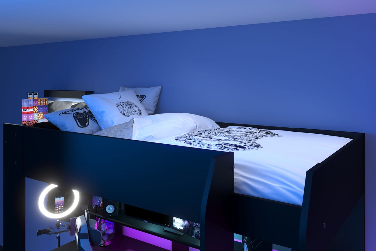 Parisot Online 1 Gaming-Hochbett 90x200 cm mit LED & USB