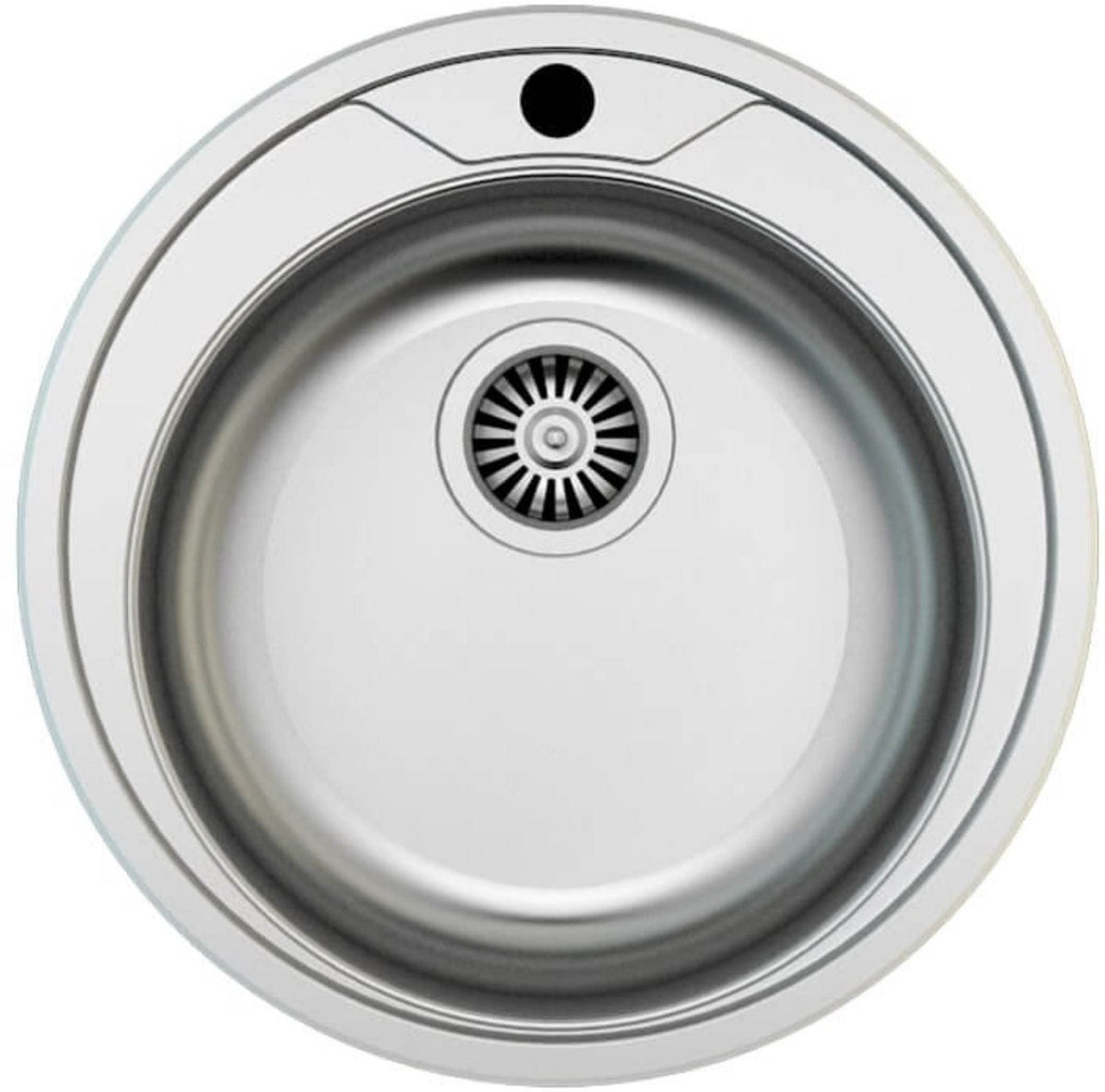 Faizee Home Edelstahl-Rundspüle Ø 51 cm – Mit Siphon & Spülmaschinenanschluss