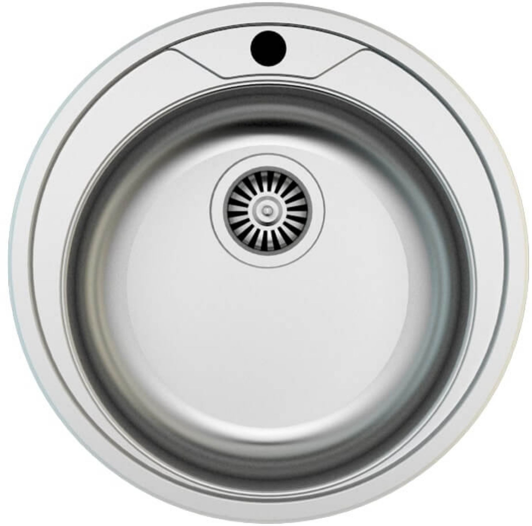 Faizee Home Edelstahl-Rundspüle Ø 51 cm – Mit Küchenarmatur, Siphon & Spülmaschinenanschluss