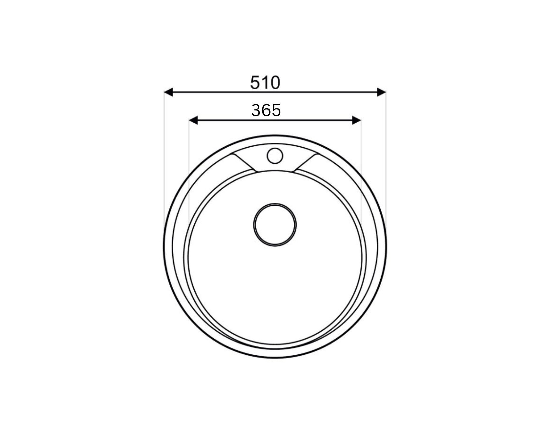 Faizee Home Edelstahl-Rundspüle Ø 51 cm – Mit Küchenarmatur, Siphon & Spülmaschinenanschluss
