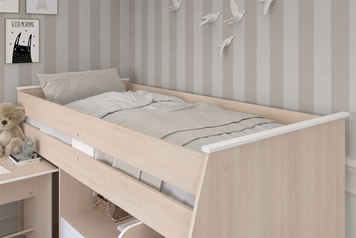 Parisot Charly 22 Jugendzimmer Set mit Hochbett, Schreibtisch, Kleiderschrank & Stauraum